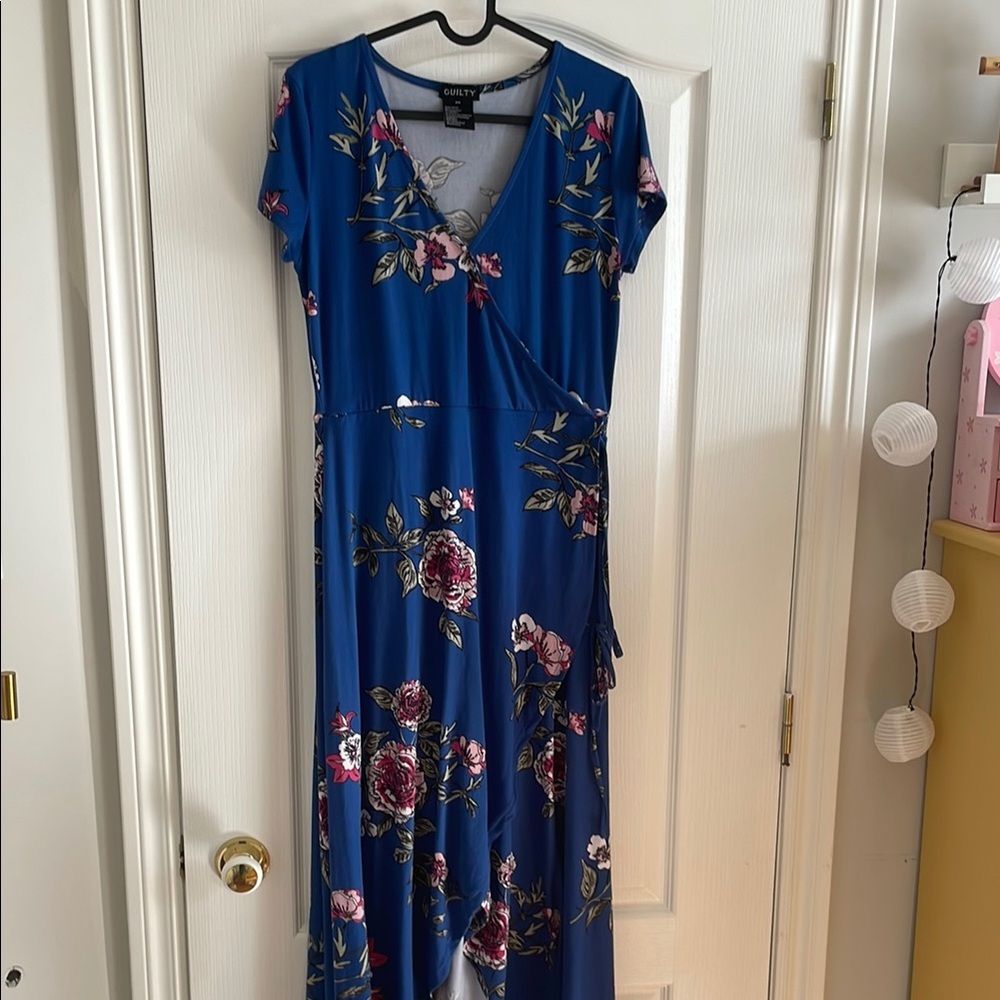 Lush Blue Pink High Low Sundress